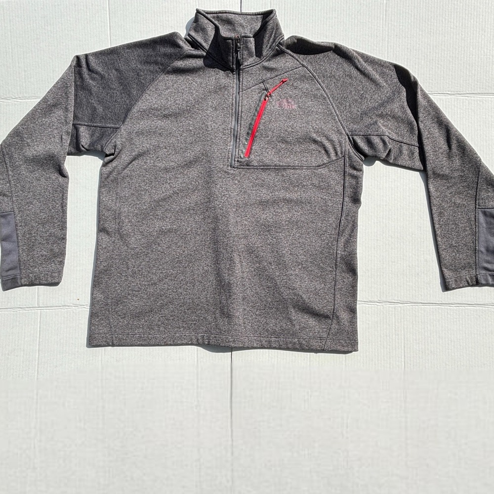 The North Face Pullover Mens XL Grey Excellent A7L7 1/4 Zip Technical Fleece